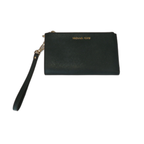 Michael Kors Green Folded Double Zip Wristlet Wallet - Picture 3 of 11